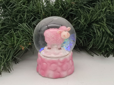 Glitterkugel Schaf, rosa